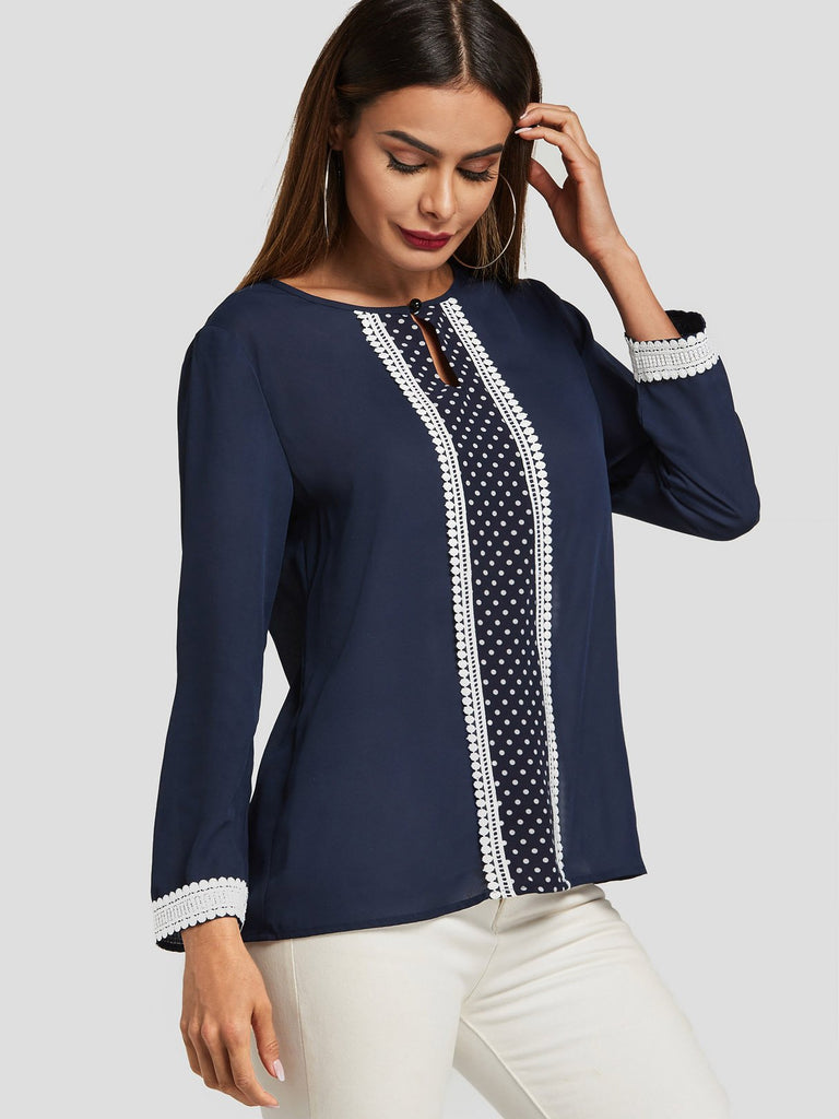 Ladies Navy Blouses