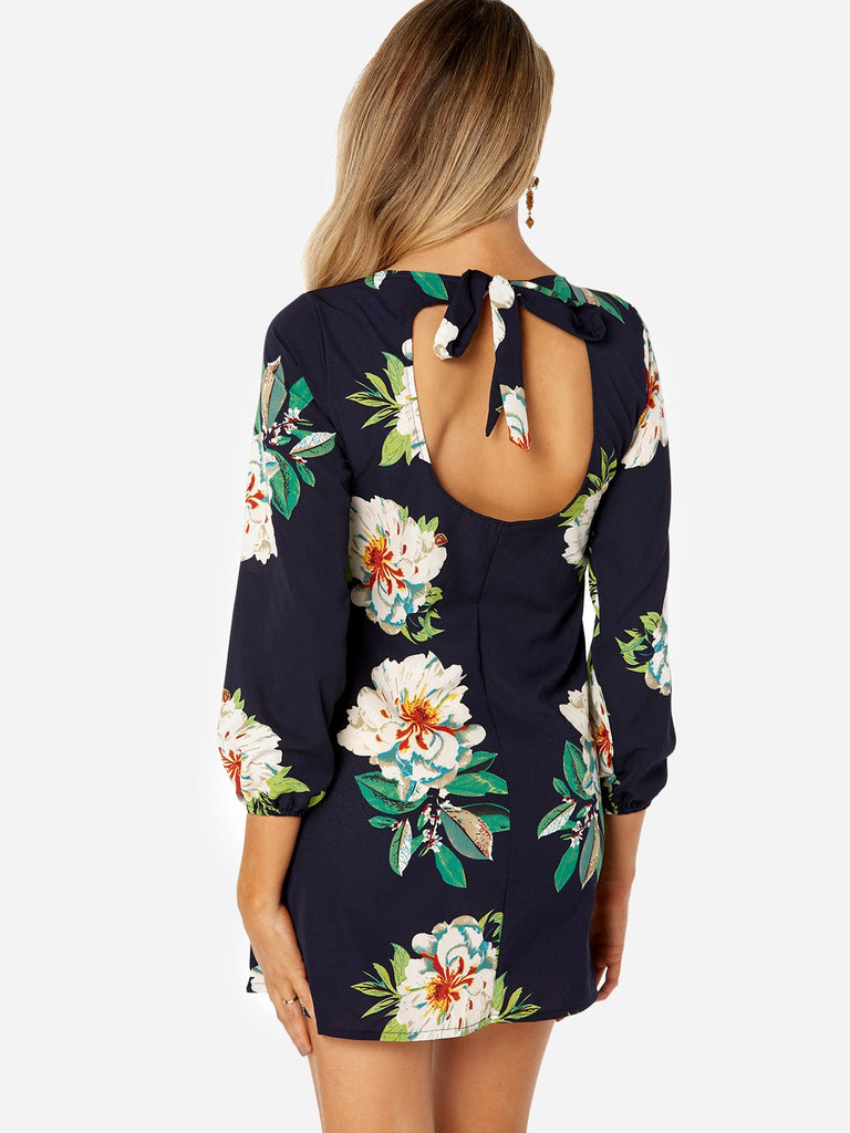 Womens Black Floral Dresses