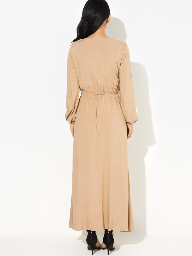 Womens Khaki Maxi Dresses