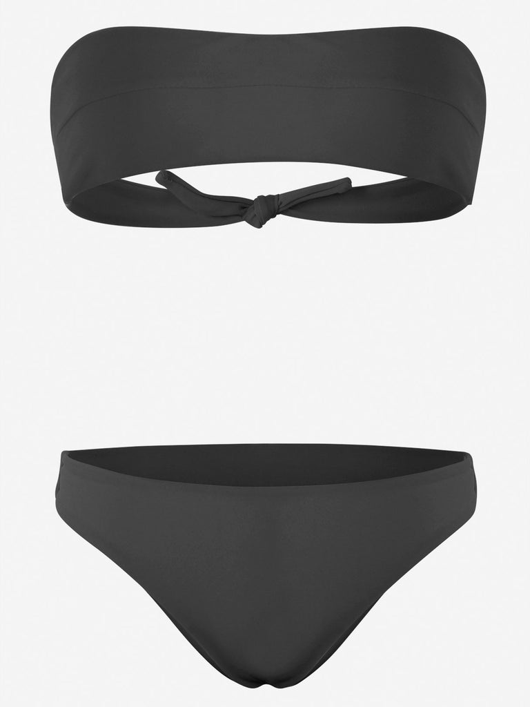 Sleeveless Lace-Up Bikinis