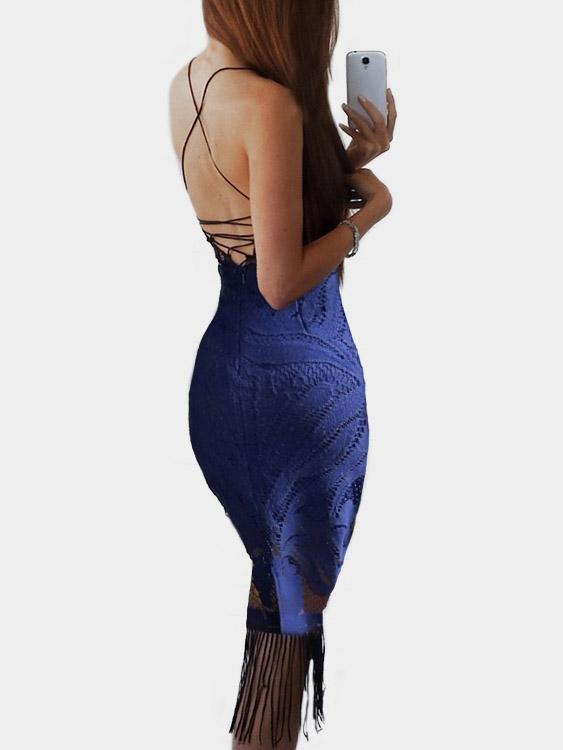 Womens Blue Midi Dresses