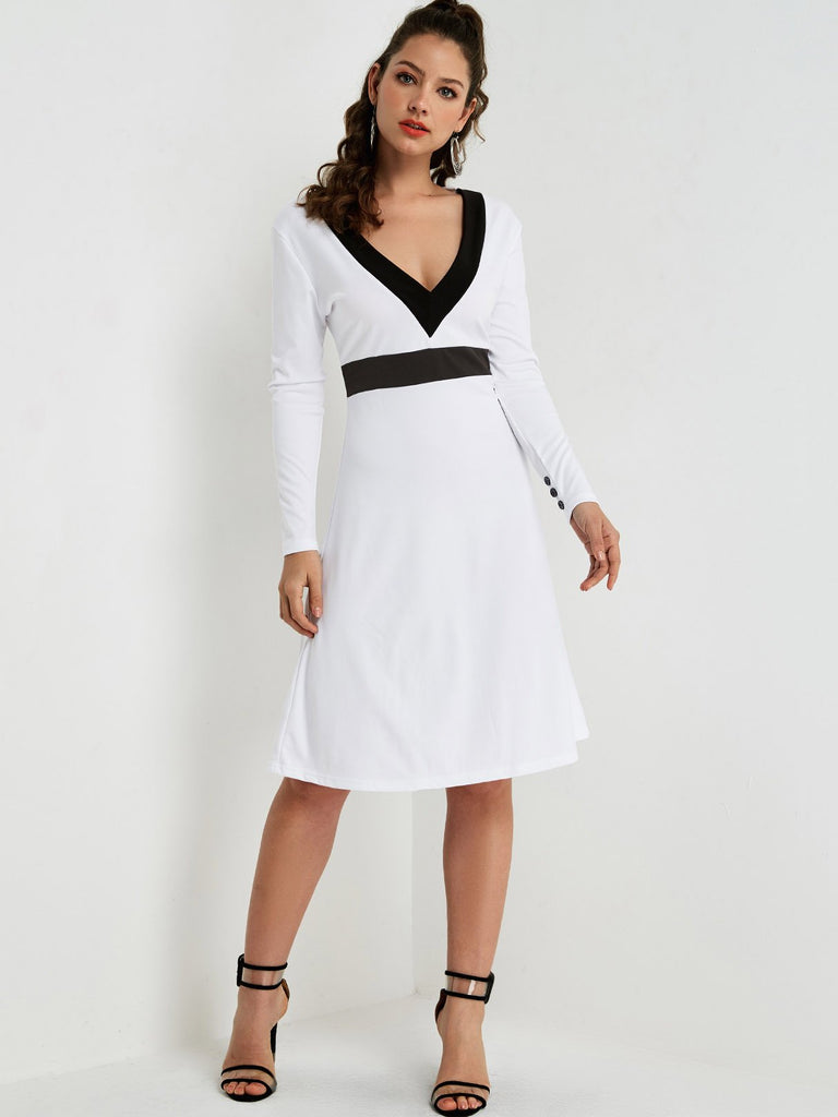 Ladies Long Sleeve Midi Dress