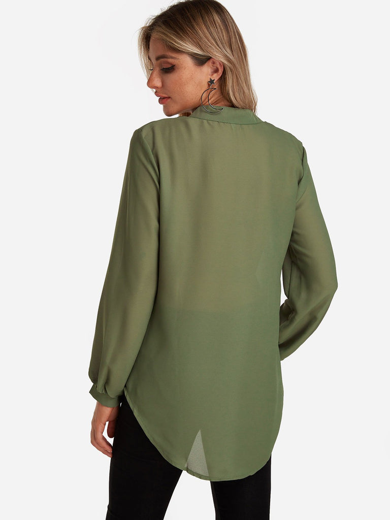 Womens Army Green Blouses