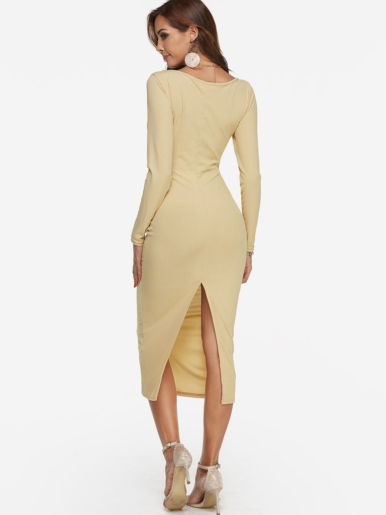 Womens Beige Sexy Dresses