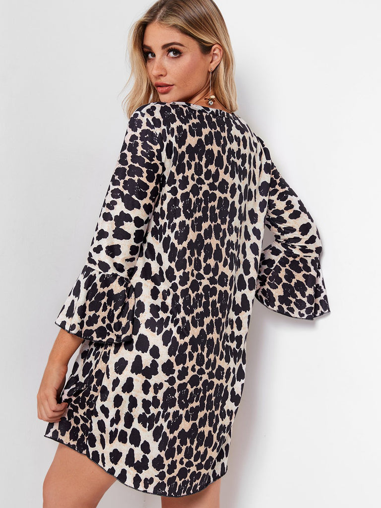 Womens Leopard Mini Dresses