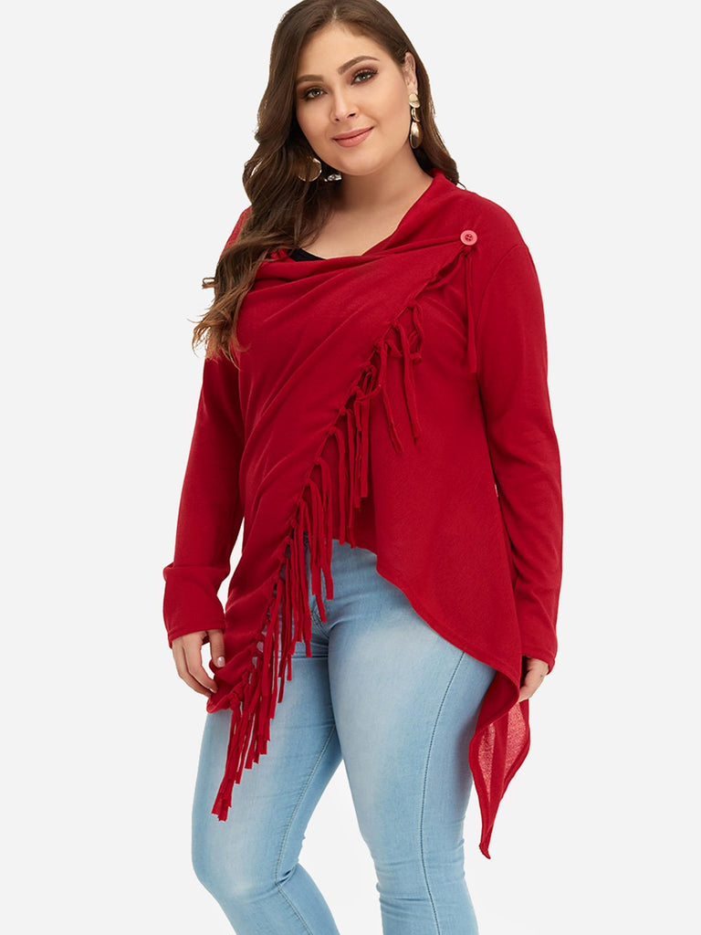 Ladies Red Plus Size Coats & Jackets