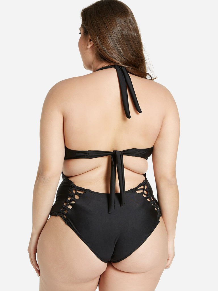 Womens Black Plus Size Swimwear