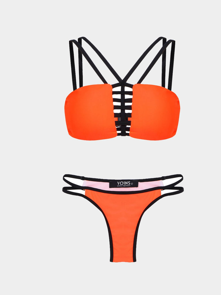 Womens Orange Bikinis