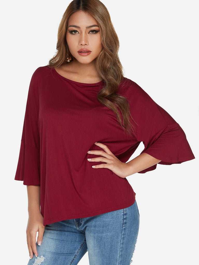 Scoop Neck 3/4 Sleeve Top