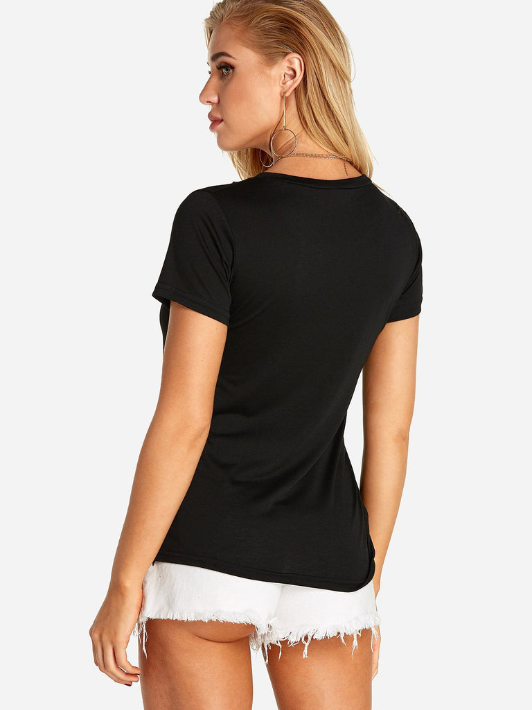 Womens Black T-Shirts