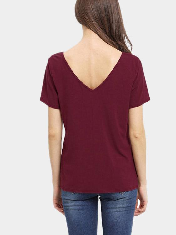 Womens Burgundy T-Shirts