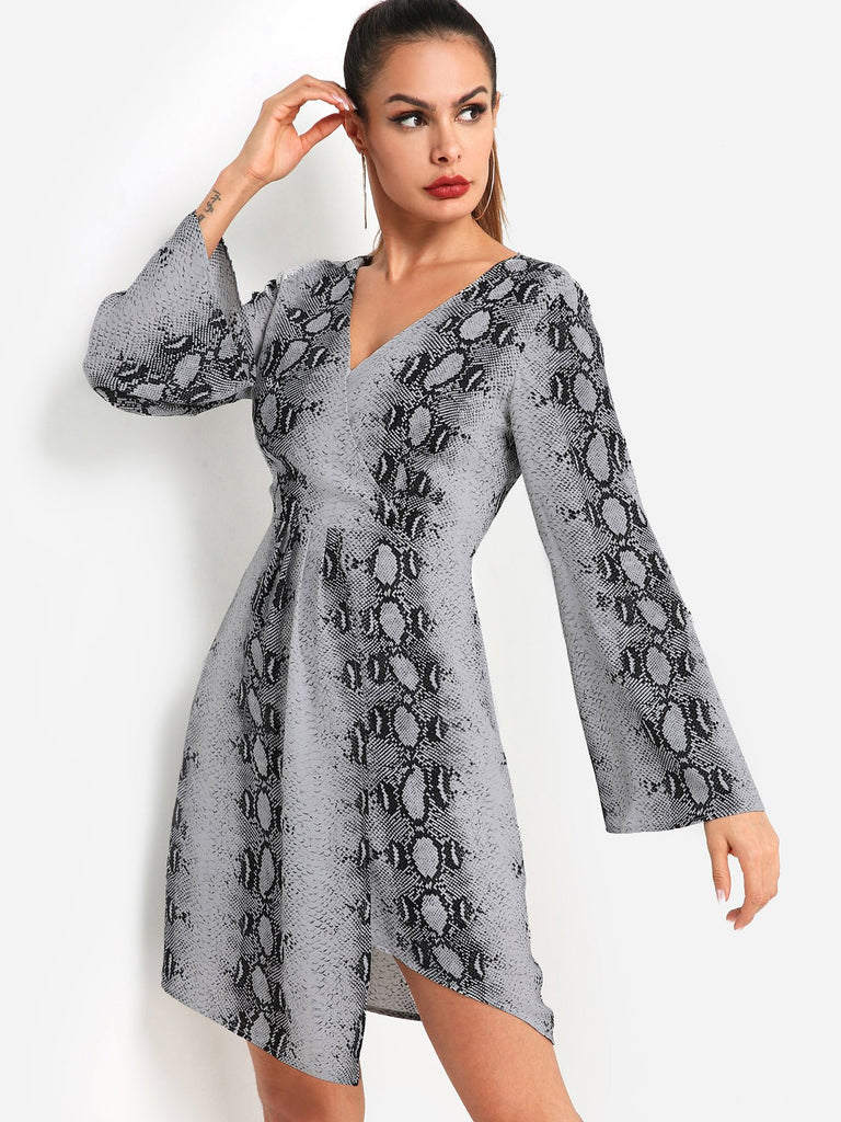 Ladies Grey V-Neck Dresses