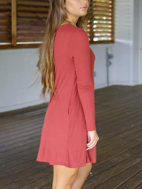 Ladies Long Sleeve Casual Dresses