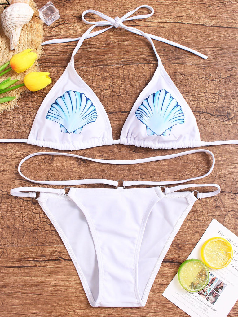 Sleeveless White 2 Piece Bikini