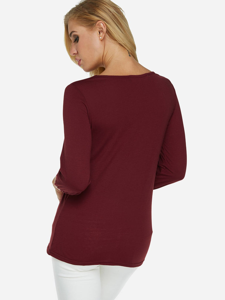 Womens Burgundy T-Shirts