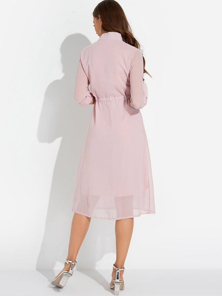 Womens Pink Midi Dresses