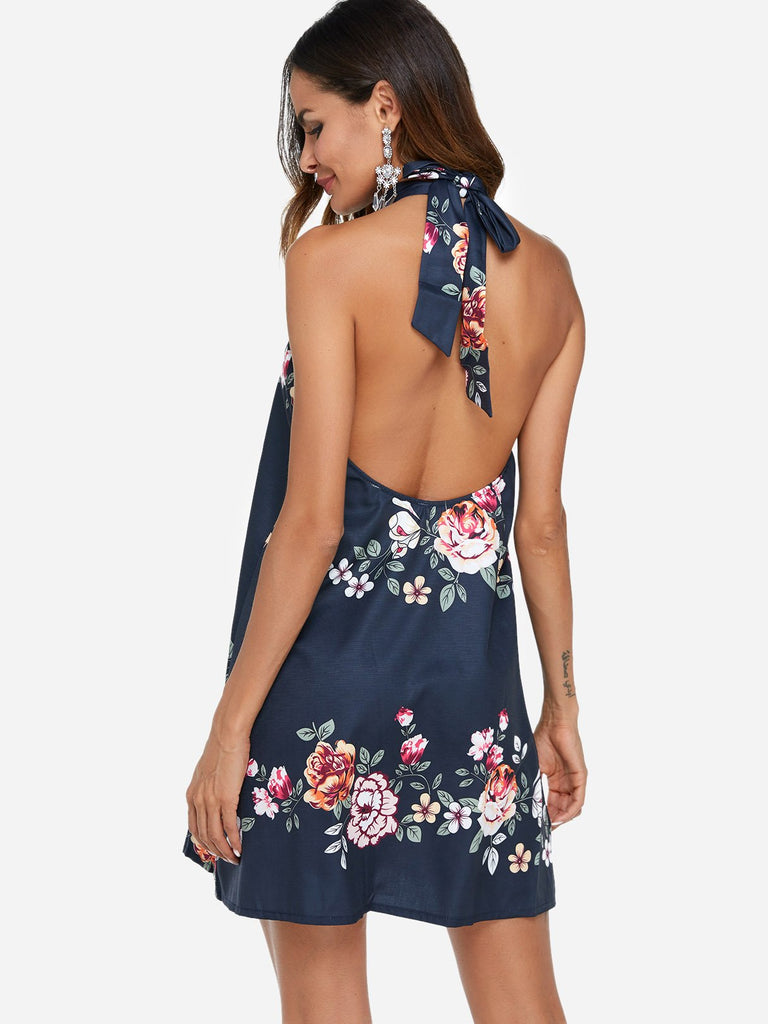 Womens Navy Floral Dresses