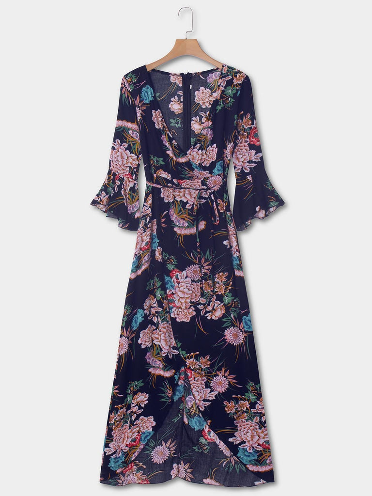 Womens Blue Floral Dresses