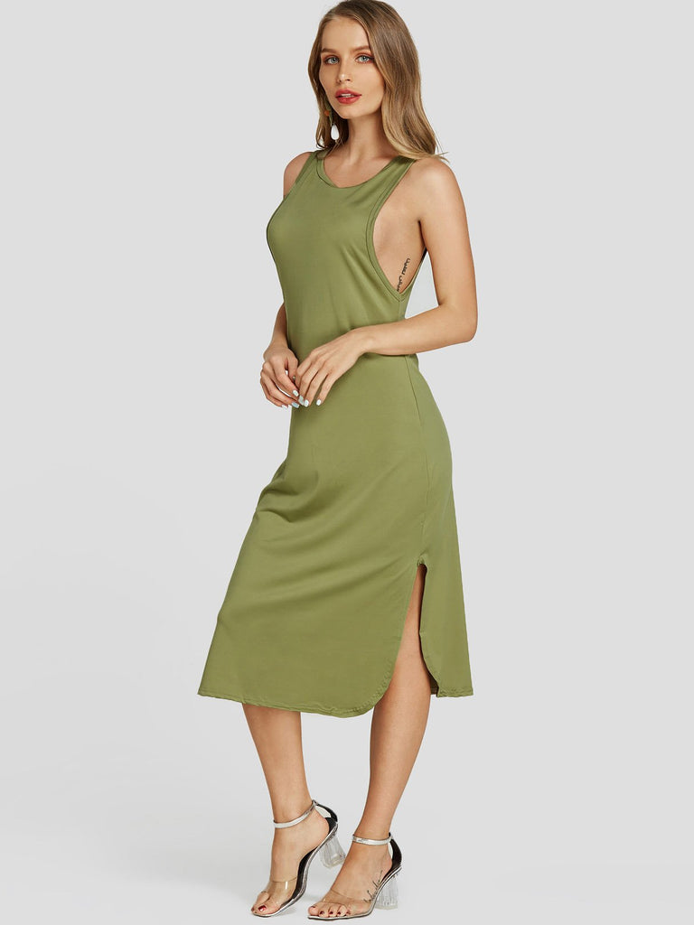 Ladies Sleeveless Midi Dress