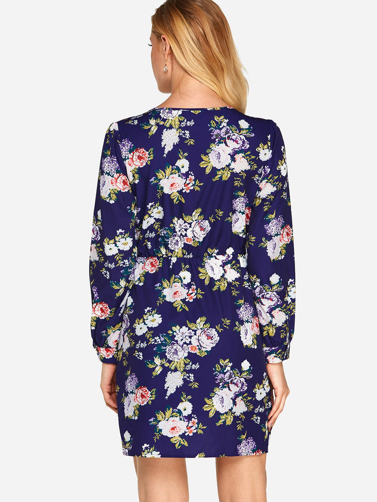 Womens Navy Floral Dresses