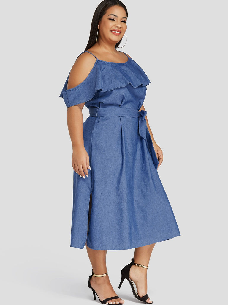 Ladies Blue Plus Size Dresses