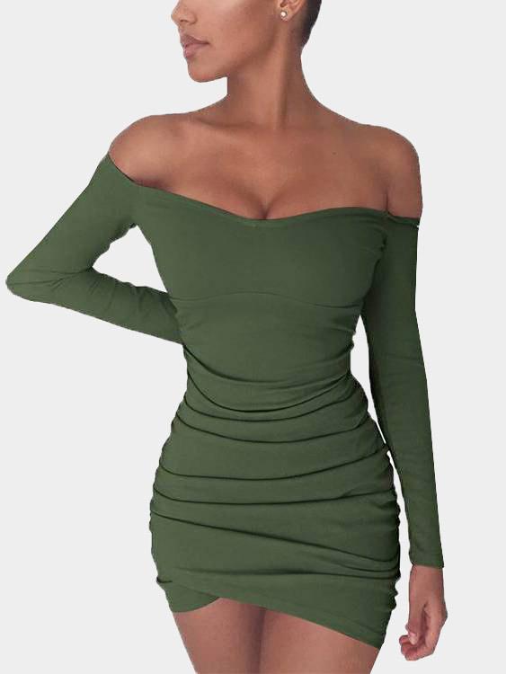 Womens Army Green Mini Dresses
