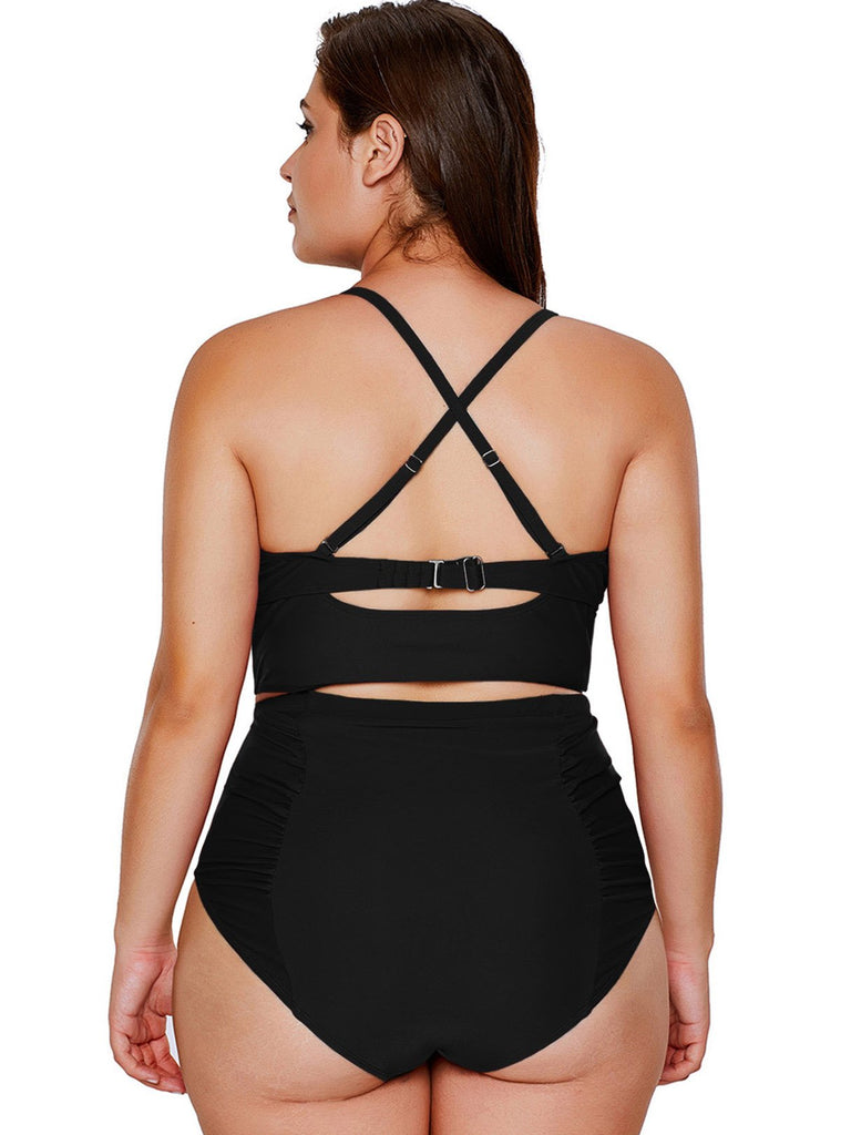 Womens Black Plus Size Swimwear