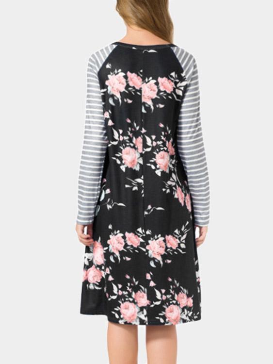 Womens Black Floral Dresses