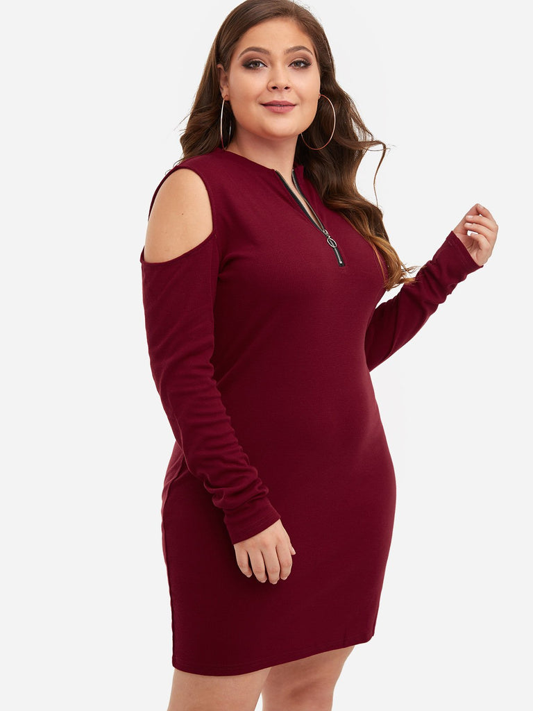 Ladies Burgundy Plus Size Dresses