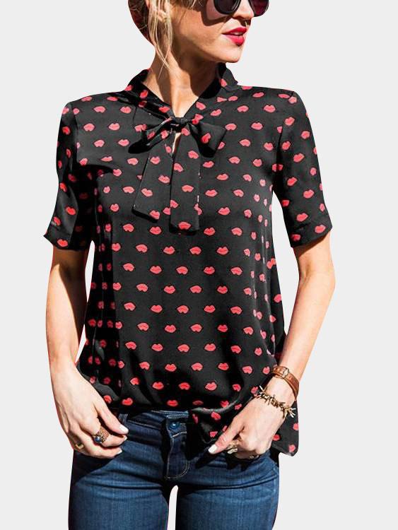 Short Sleeve Black Fashion Top