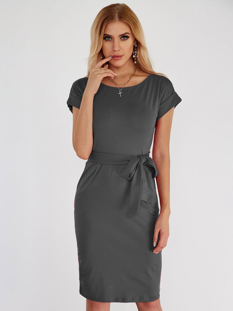 Ladies Short Sleeve Casual Dresses