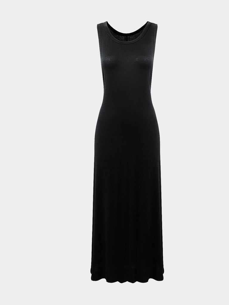 Black Sleeveless Midi Dress