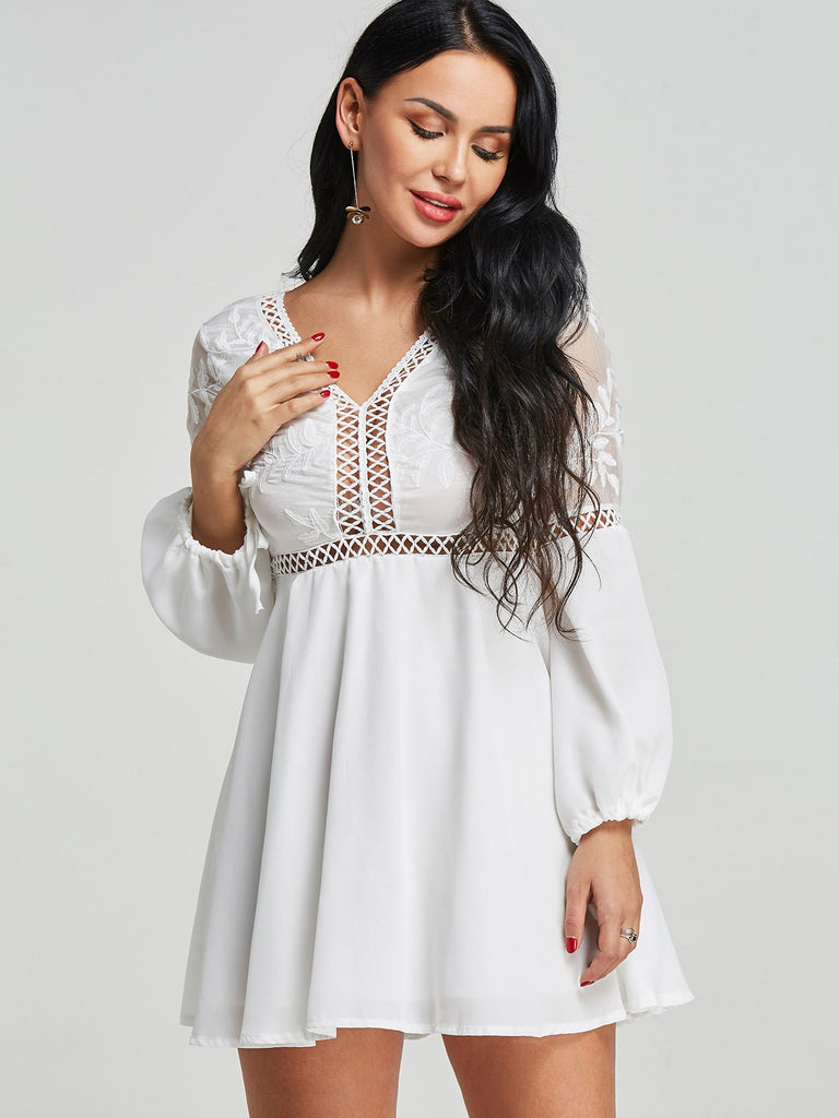 Womens Long Sleeve Mini Dress