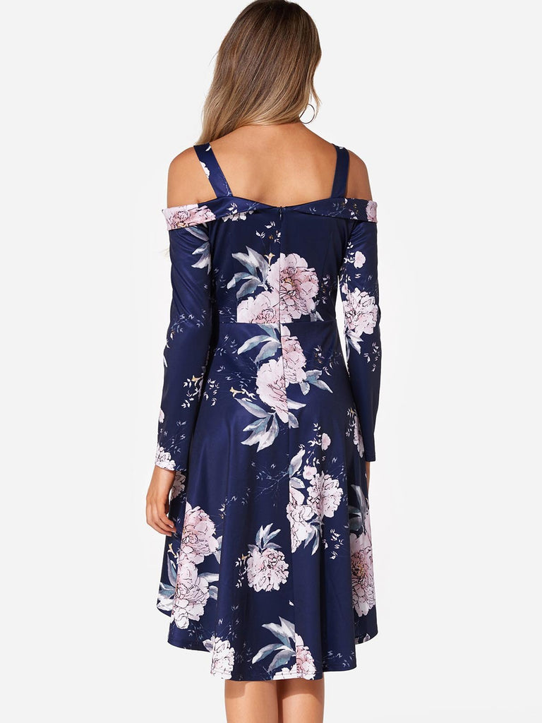 Womens Navy Floral Dresses