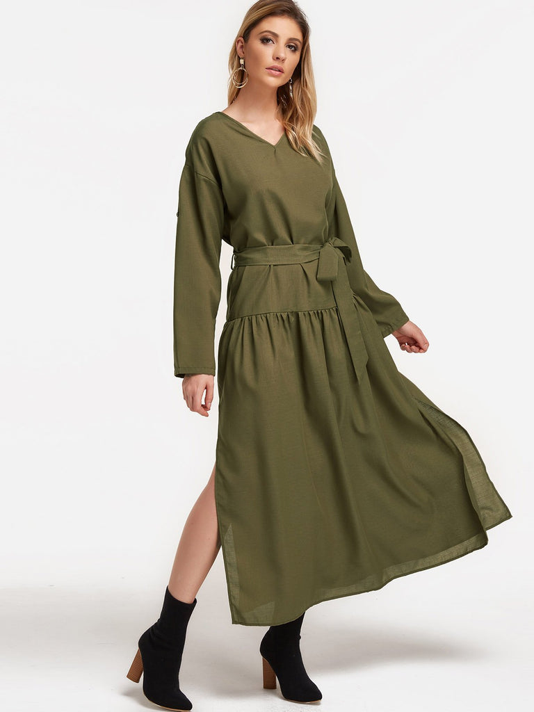 Womens Long Sleeve Maxi Dress