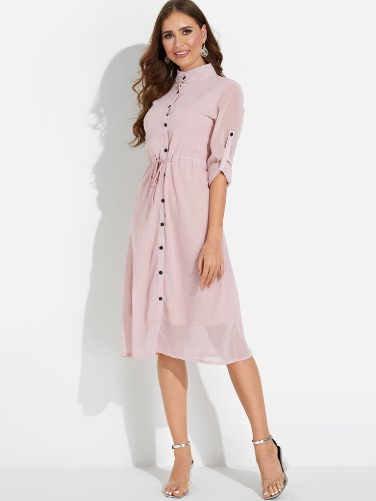 Ladies Pink Midi Dresses