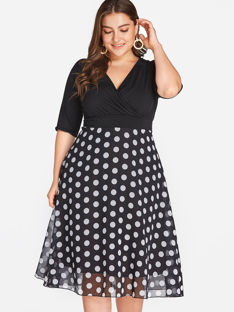 Ladies Half Sleeve Plus Size Dress