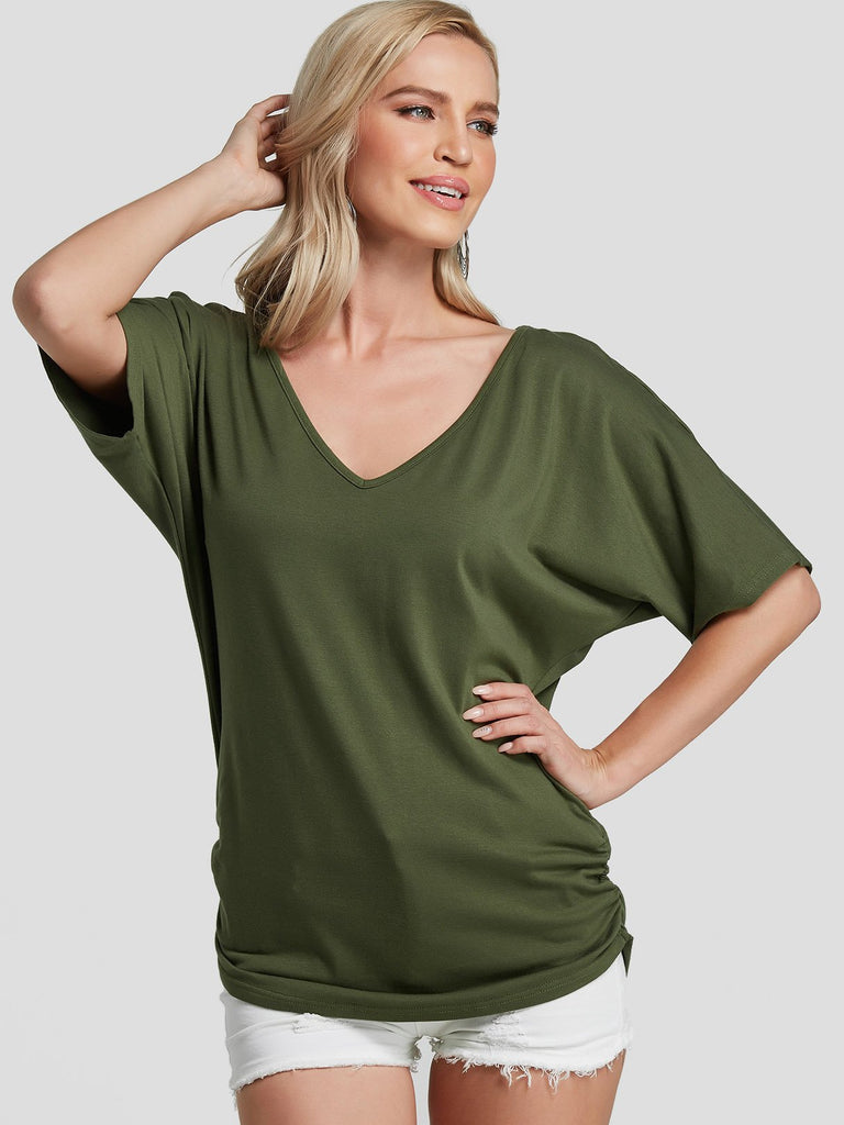 Ladies Army Green T-Shirts