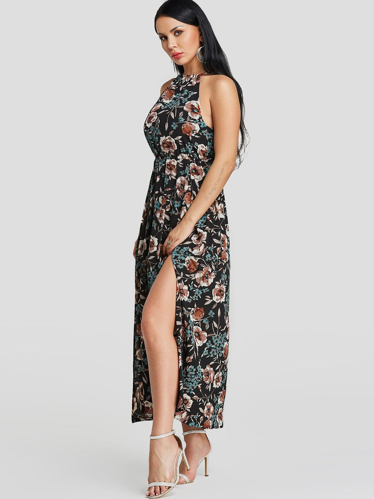 Ladies Black Floral Dresses