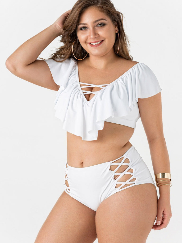 Womens Short Sleeve Plus Size Swimwear