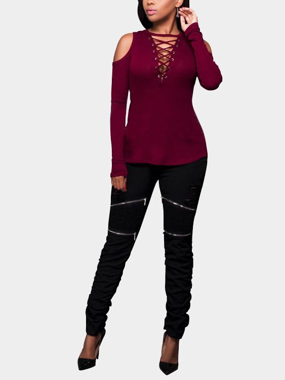 Womens Burgundy T-Shirts