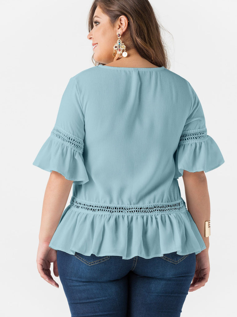 Womens Blue Plus Size Tops