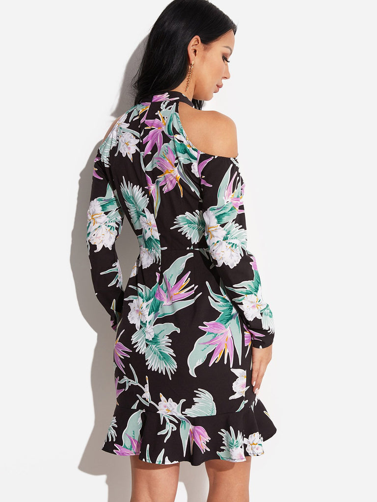 Womens Black Floral Dresses