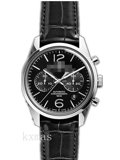 Buy Elegance Leather 22 mm Wristwatch Band BRV-126-OFFICER-BLK-S_K0025569