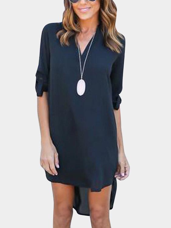 Ladies V-Neck Chiffon Dress