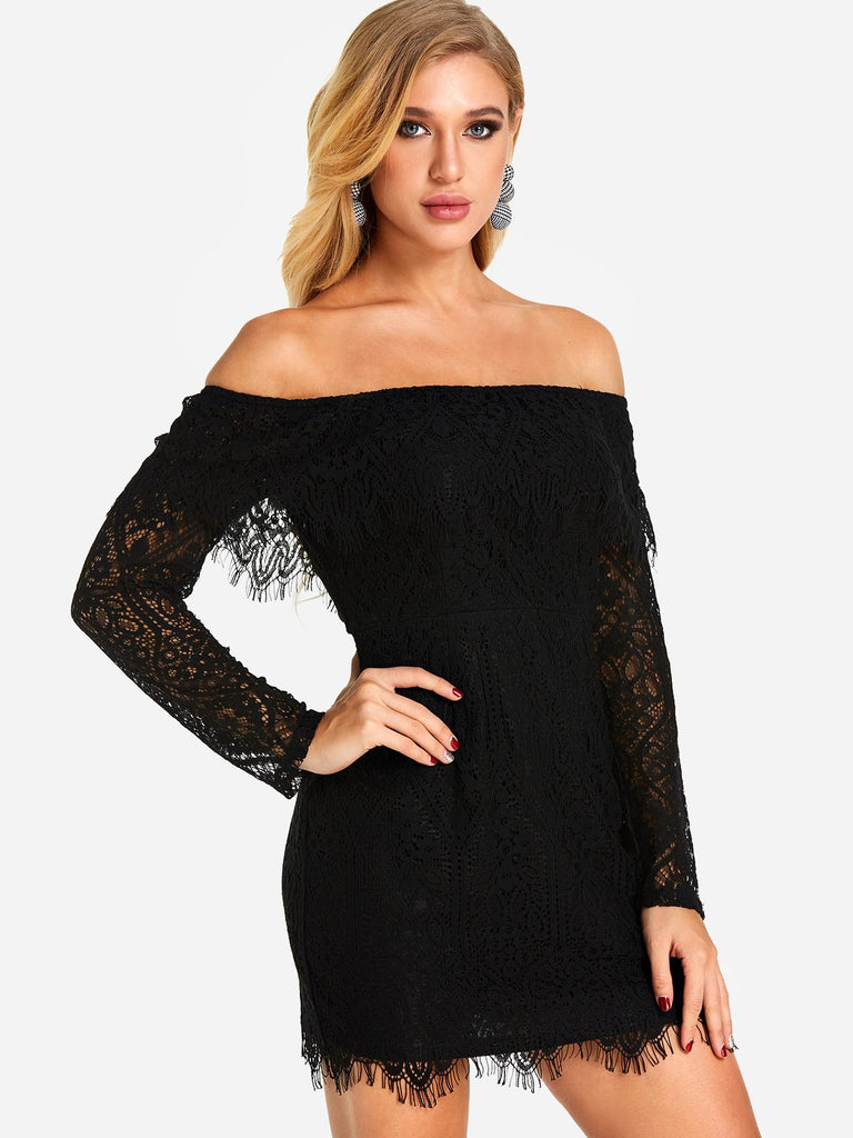 Ladies Black Off The Shoulder Dresses