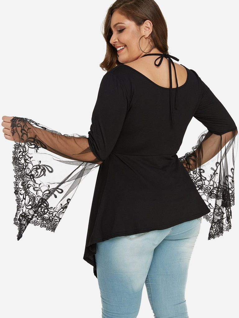 Womens Black Plus Size Tops