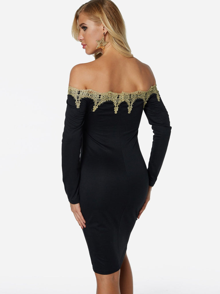 Womens Black Off The Shoulder Dresses