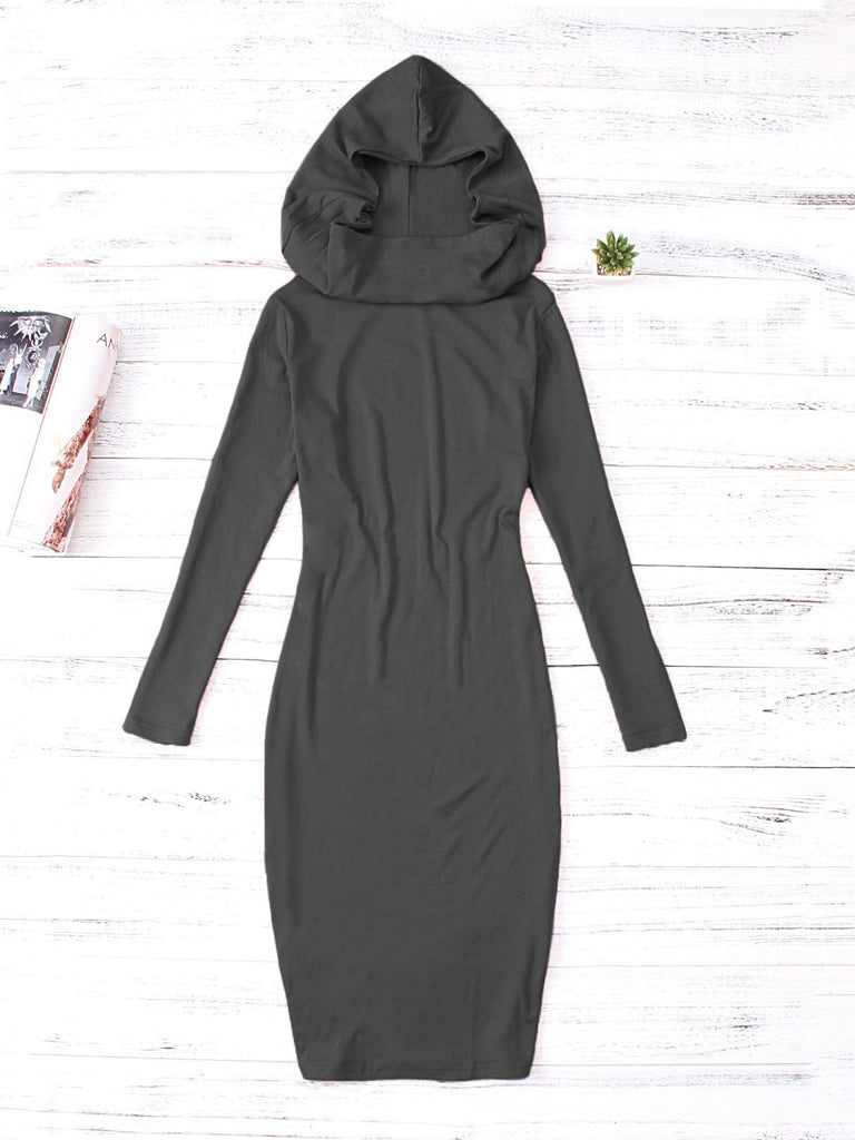 Ladies Long Sleeve Midi Dress