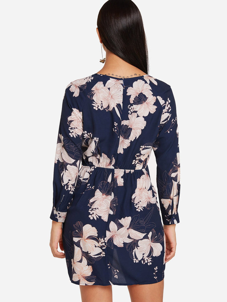 Womens Navy Floral Dresses